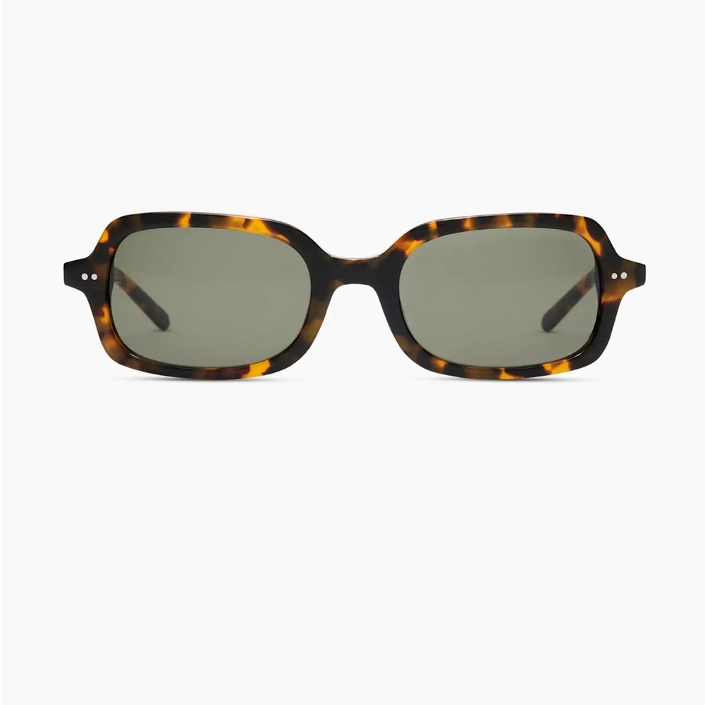 Quince Santiago Polarized Sunglasses in Fawn Tortoise with Green lens